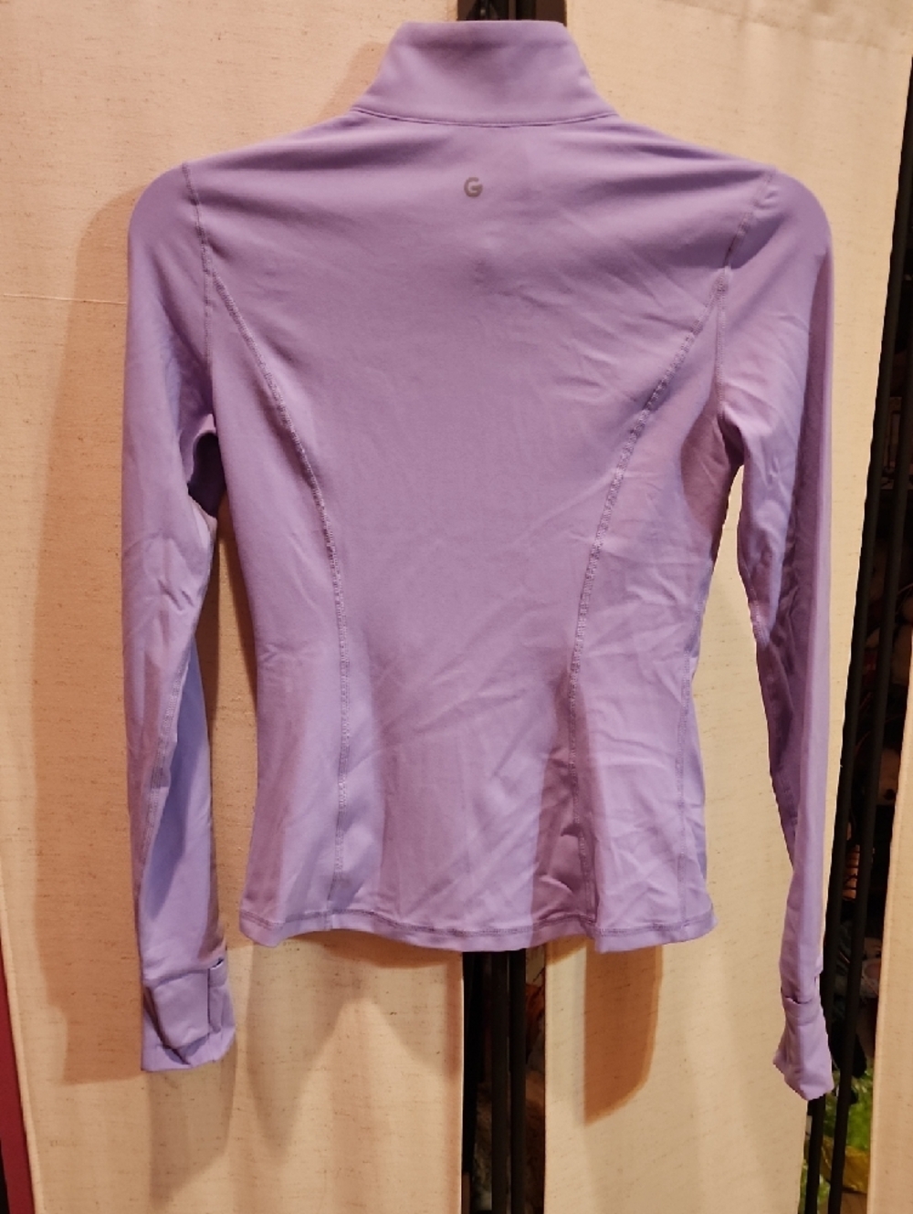 Lightweight Lavender Full-Zip Utility Jacket with Stand Collar - Picture 4 of 6